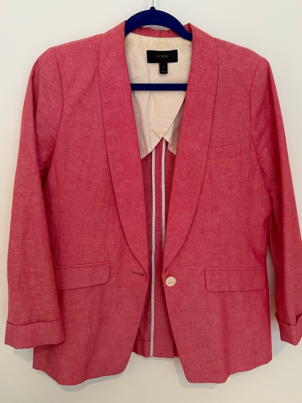 J. Crew Shawl Collar Linen/Cotton Blazer